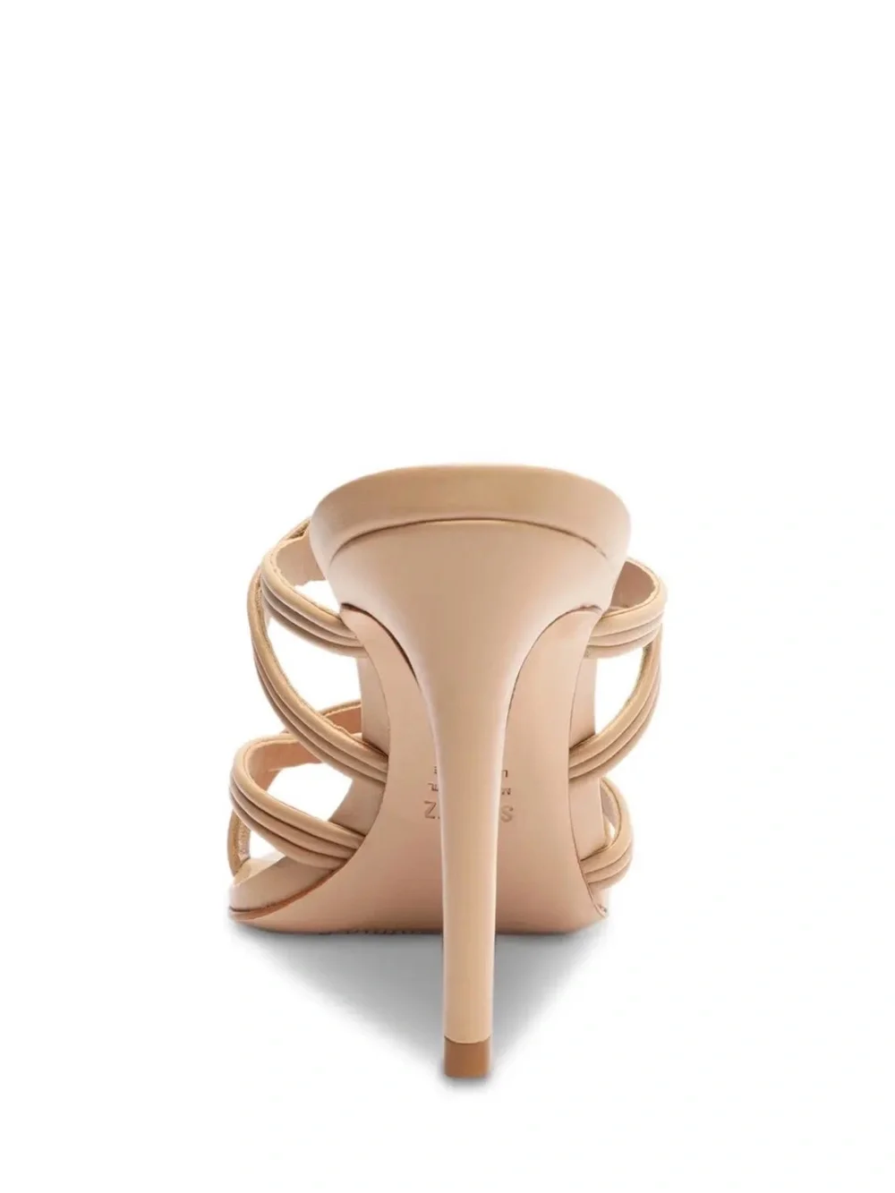 SCHUTZ Nude Strappy Stiletto Slide Sandal new & with box